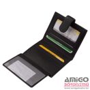 La scala fekete álló patentos bőr kártyatartó ad1008/t