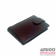   La scala sötétbarna patentos fekvő bőr kártyatartó ad30809/t