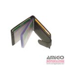 La scala sötétbarna patentos fekvő bőr kártyatartó ad30809/t