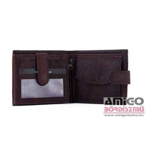 La scala barna patentos férfi puha bőr pénztárca adc-60