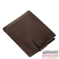   La scala sötétbarna patentos férfi puha bőr pénztárca adcr-03