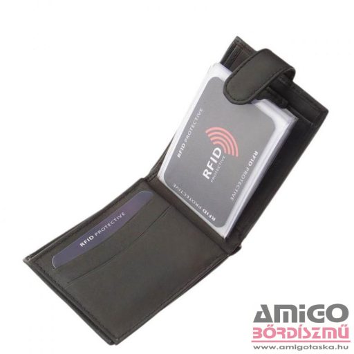 La scala fekete patentos férfi kicsi puha bőr pénztárca adcr-2010/t