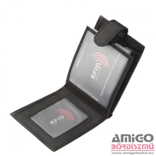 La scala fekete patentos férfi kicsi puha bőr pénztárca adcr-2010/t