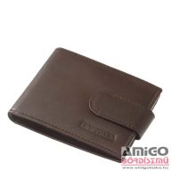   La scala sötétbarna patentos fekvő puha bőr kártyatartó adcr-30809/t