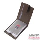 La scala sötétbarna patentos fekvő puha bőr kártyatartó adcr-30809/t