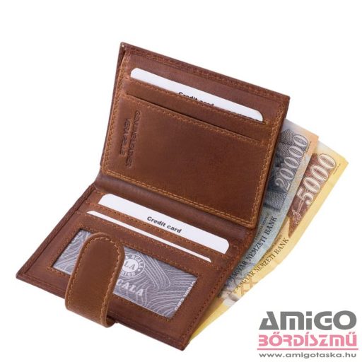 La scala barna patentos álló bőr kártyatartó adq1008/t