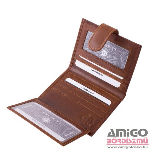 La scala barna patentos álló bőr kártyatartó adq1008/t
