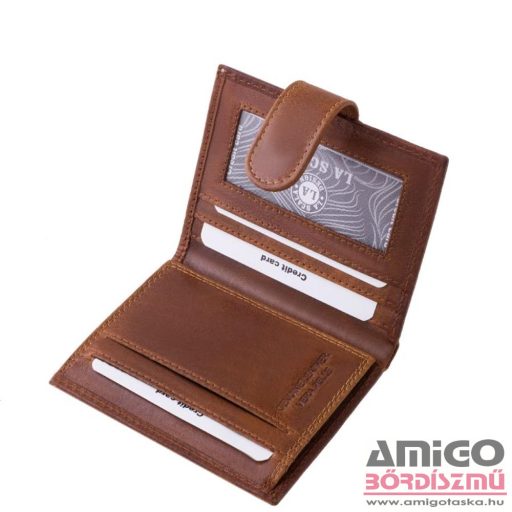 La scala barna patentos álló bőr kártyatartó adq1008/t