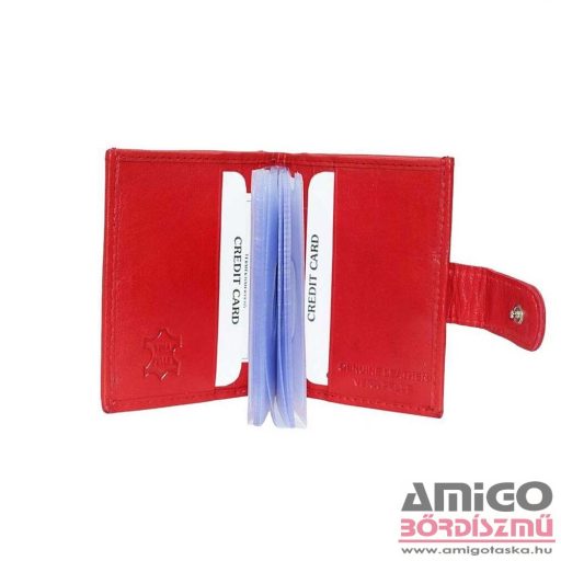 La scala piros patentos álló bőr kártyatartó dco-2038/t