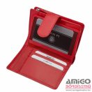 La scala piros kívül cipzáras közepes női bőr pénztárca dgn192