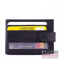   La scala fekete dk-13 patentos fekvő puha bőr kártyatartó