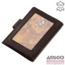 La scala fekete patentos puha bőr kártyatartó dk-95