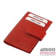 La scala piros patentos puha bőr kártyatartó dk-95