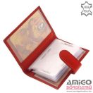 La scala piros patentos puha bőr kártyatartó dk-95