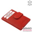 La scala piros patentos puha bőr kártyatartó dk-95