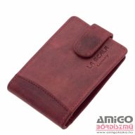   La scala piros patentos fekvő női bőr kártyatartó lsh30809/t