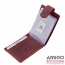 La scala piros patentos fekvő női bőr kártyatartó lsh30809/t