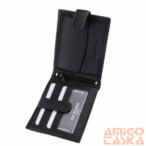 La scala fekete patentos férfi bőr pénztárca lsl6002l/t
