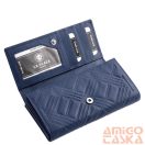 La scala sötétkék hátul lehajtós nagy női bőr pénztárca mmg155