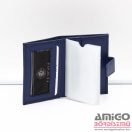 La scala sötétkék álló patentos bőr kártyatartó tgn2038/t