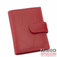   La scala piros patentos álló női bőr kártyatartó vne-3/t