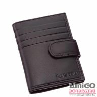 La scala fekete patentos álló bőr kártyatartó vne-4/t