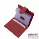 La scala piros patentos álló női bőr kártyatartó vne-4/t
