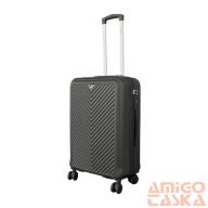   Leonardo da vinci fekete ABS négykerekű közepes bőrönd 0419