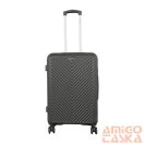 Leonardo da vinci fekete ABS négykerekű közepes bőrönd 0419