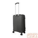 Leonardo da vinci fekete ABS négykerekű közepes bőrönd 0419