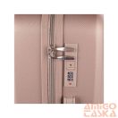 Leonardo da vinci fekete ABS négykerekű közepes bőrönd 0419