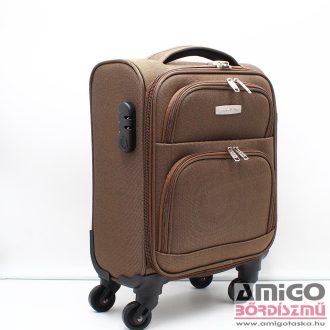   Leonardo da vinci barna négykerekű textil mini bőrönd 2307