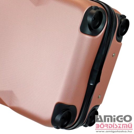 Leonardo da vinci rosegold műanyag négykerekű mini bőrönd 706
