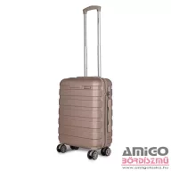   Leonardo da vinci világosbarna ABS négykerekű kicsi bőrönd 7088