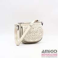   Leo&sabri világosbézs erezett / lézervágott műbőr női válltáska t72175-a