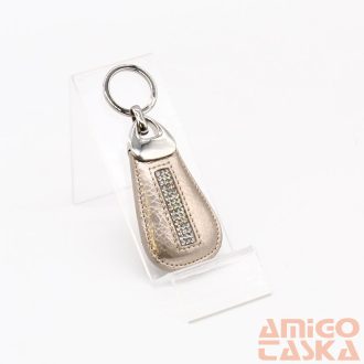   Lewitzky fényes / gyűrt pezsgőarany csepp swarovski köves kulcstartó