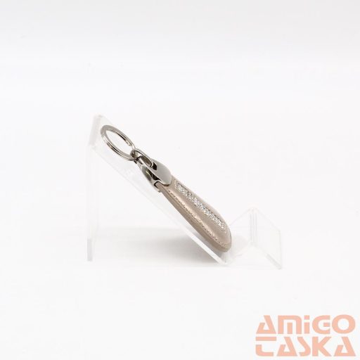 Lewitzky fényes / gyűrt pezsgőarany csepp swarovski köves kulcstartó