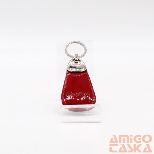 Lewitzky piros / színes virágmintás / piros lakk csepp swarovski köves kulcstartó