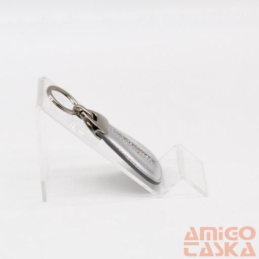 Lewitzky metál ezüst swarovski egysoros köves kulcstartó