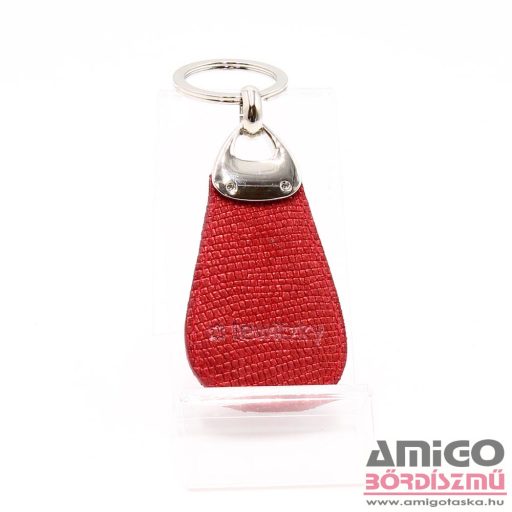 Lewitzky piros / velúr mintás swarovski egysoros köves kulcstartó