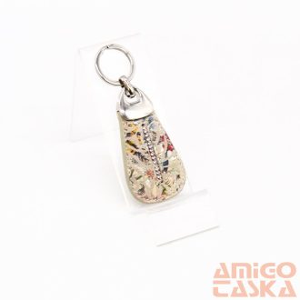   Lewitzky virágmintás / arany swarovski egysoros köves kulcstartó