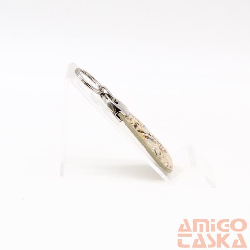 Lewitzky virágmintás / arany swarovski egysoros köves kulcstartó