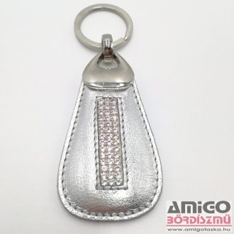 Lewitzky ezüst swarovski köves bőr kulcstartó