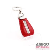Lewitzky piros / lakk swarovski köves bőr kulcstartó