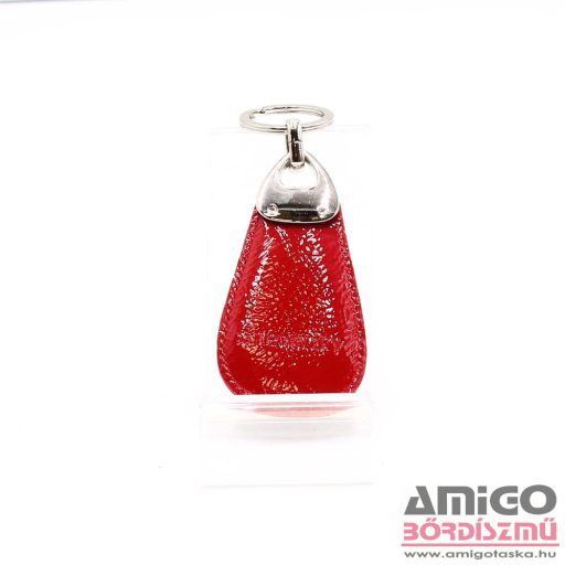 Lewitzky piros / színes virágmintás / piros lakk csepp swarovski köves kulcstartó