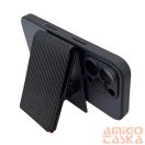 Magic clip fekete / mintás alumínium vázas mágneses mini pénztárca