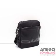   Matties fekete / szürke férfi textil / rostbőr válltáska 0040