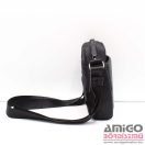 Matties fekete / szürke férfi textil / rostbőr válltáska 0041