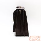 Maxmoda sötétbarna három rekeszes elöl ráhajtós zsebes bőr aktatáska