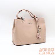   Natascia sötétbézs erezett díszsarkos bőr női kézi / válltáska